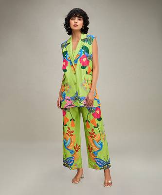 Green embellished co ord set 1