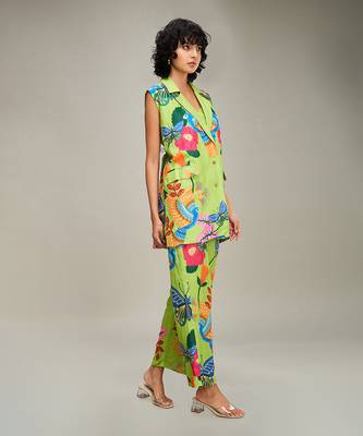 Green embellished co ord set 2