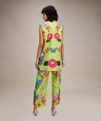 Green embellished co ord set 4