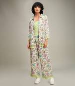 Multicolor mehr printed co ord set with jacket