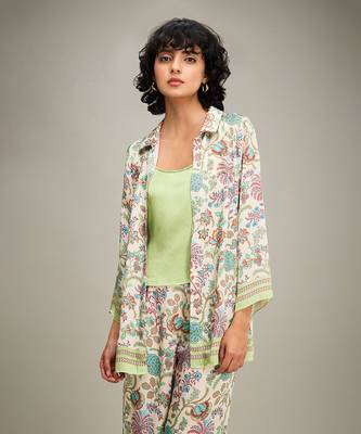 Multicolor mehr printed co ord set with jacket 5
