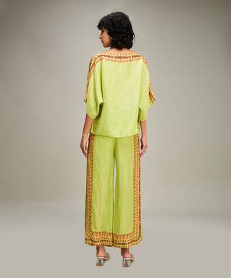 Green avain canopy embellished kimono co ord set 4