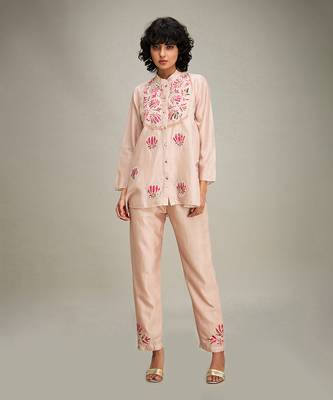 Beige mehr applique co-ord set 1