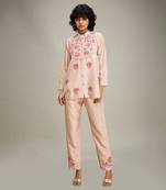 Beige mehr applique co-ord set