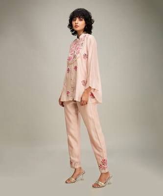 Beige mehr applique co-ord set 3
