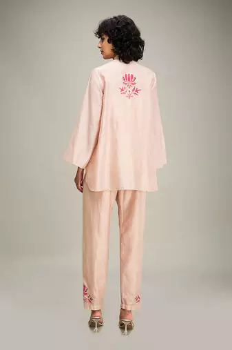 Beige mehr applique co-ord set