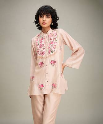 Beige mehr applique co-ord set 5