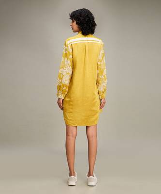 Yellow ahyana applique shirt dress 4