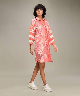 Pink ahyana applique shirt dress 2