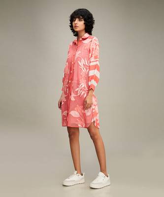 Pink ahyana applique shirt dress 3