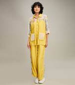 Yellow zinnia applique co-ord set