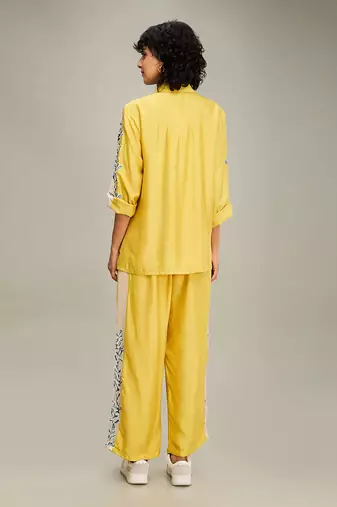 Yellow zinnia applique co-ord set