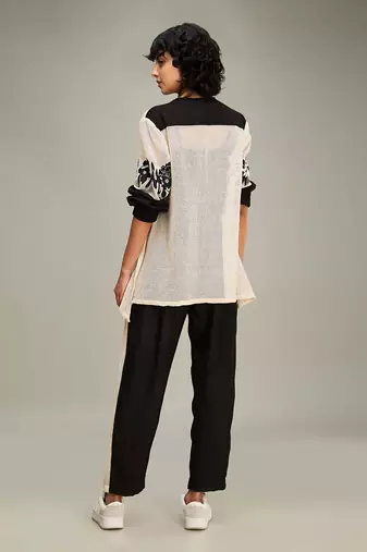 Off white zinnia applique co-ord set