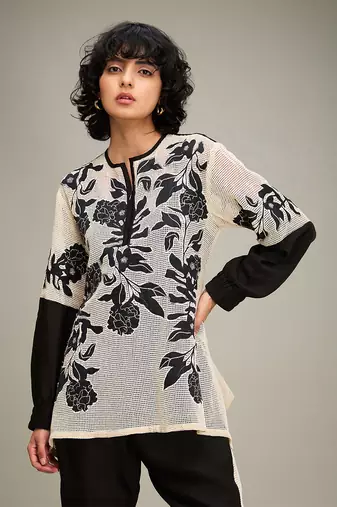 Off white zinnia applique co-ord set