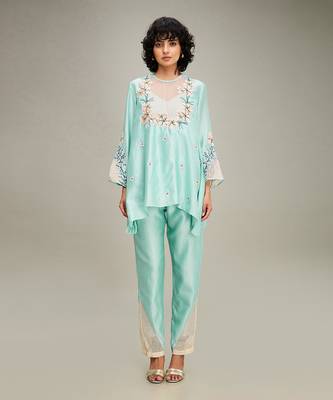 Mint green zinnia applique co-ord set 1