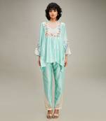 Mint green zinnia applique co-ord set