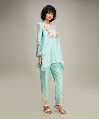 Mint green zinnia applique co-ord set 2
