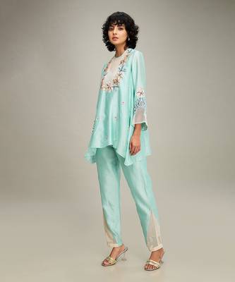 Mint green zinnia applique co-ord set 3