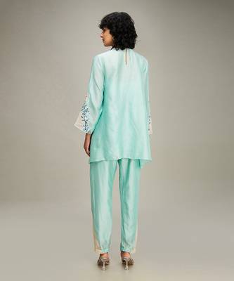 Mint green zinnia applique co-ord set 4