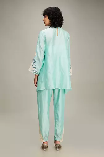Mint green zinnia applique co-ord set