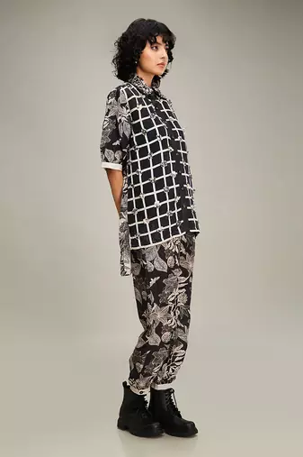 Black ahyana applique co-ord set