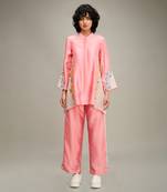 Pink zinnia applique co-ord set