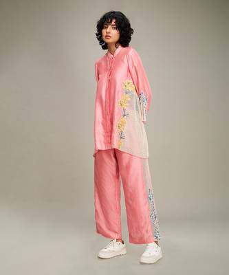 Pink zinnia applique co-ord set 3