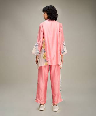 Pink zinnia applique co-ord set 4