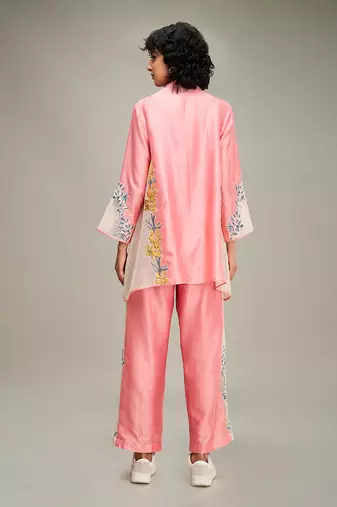 Pink zinnia applique co-ord set