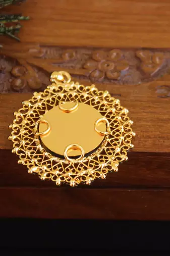 Kerala style gold plated palakka pendant