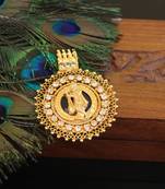 Kerala style gold plated krishna palakka pendant