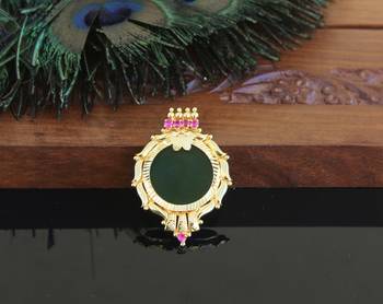 Kerala style gold plated palakka pendant 1