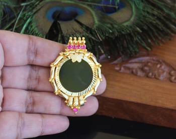 Kerala style gold plated palakka pendant 2