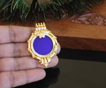 Kerala style gold plated palakka pendant 2