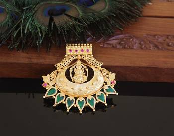 Kerala style gold plated palakka temple pendant 1