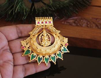 Kerala style gold plated palakka temple pendant 2