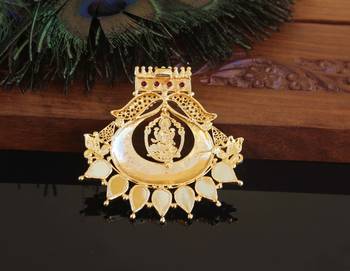 Kerala style gold plated palakka temple pendant 3