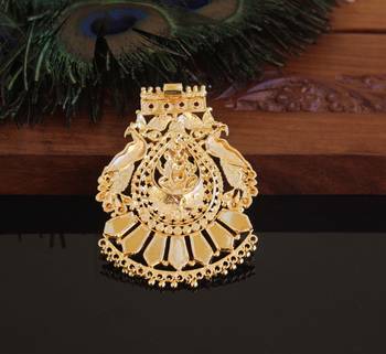 Kerala style gold plated palakka temple pendant 3