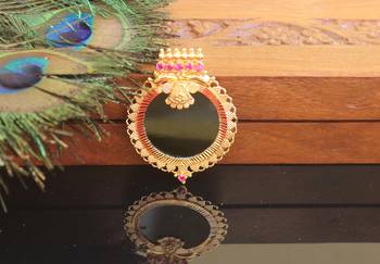 Kerala style gold plated palakka pendant 2