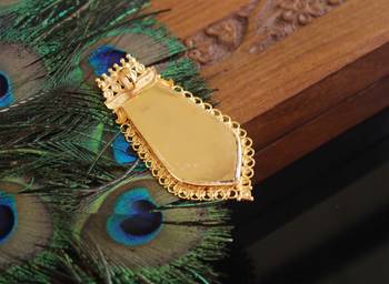 Kerala style gold plated palakka nagapadam pendant 3