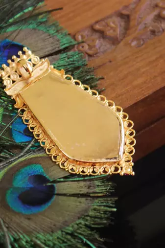 Kerala style gold plated palakka nagapadam pendant