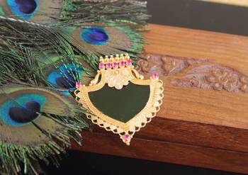 Kerala style gold plated palakka pendant 2