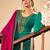 Green Embroidered Art Silk Semi Stitched Straight Suit Up To 42" Size