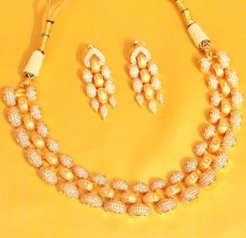 Elegant Diamond Look Rose Gold Necklace 1