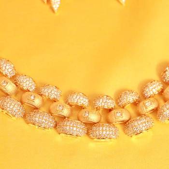 Elegant Diamond Look Rose Gold Necklace 3