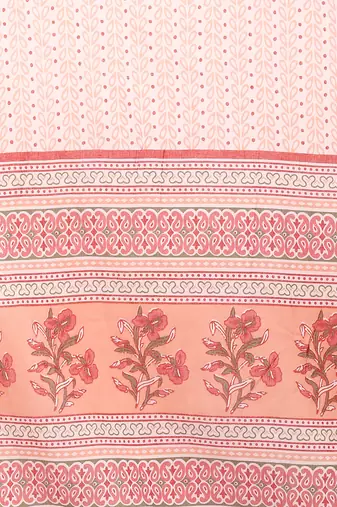 peach color printed rayon blend styles kurta trouser with dupatta