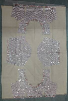 beige sequins net lehenga set choli with dupatta with dupatta 9