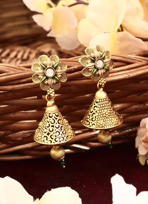 Gold Plated Floral Shaped Earring 1