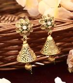 Gold Plated Floral Shaped Earring