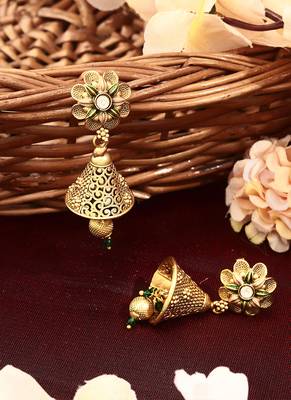 Gold Plated Floral Shaped Earring 2